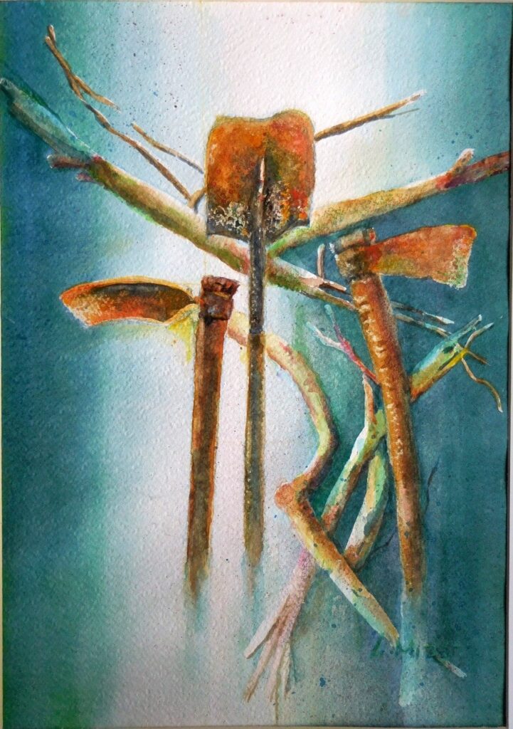 Cruz Campesina, obra espiritual en acuarela de Li Mizar