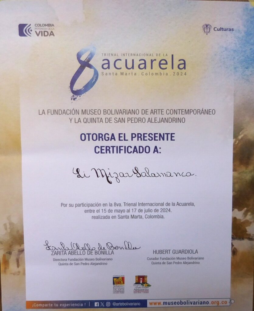Acuarelas Li Mizar en Trienal Internacional de Acuarela